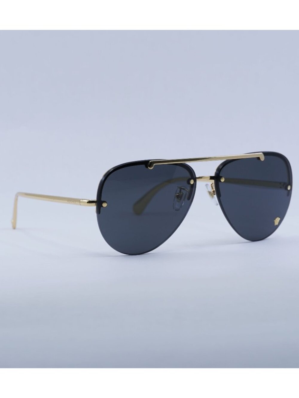 Versace VE2231 100287 Sunglasses Gold Aviator Frame, Grey Lenses